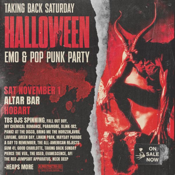 Taking Back Saturday Halloween: Emo & Pop Punk Party - Hobart